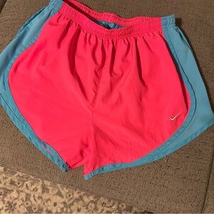 Nike Women's Hot Pink Running Shorts with Teal Trim
